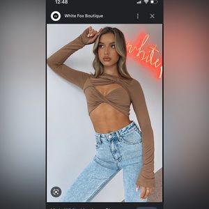 White Fox Little White Lies Long Sleeve Crop